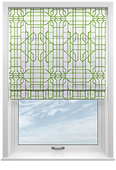 Bamboo Candy, Green White - Twist&Fit Roman Blind